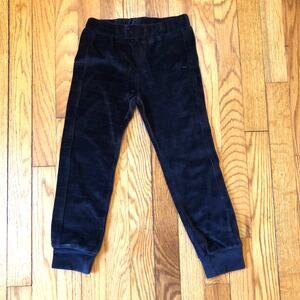 Frenchie NWOT Girl's Navy Velour Gold Metallic Striped Pants Size 4T